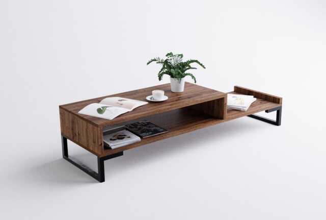 Malm?? Coffee Table With Magazine Shelf - Minimal Scandinavian Mid Century Style Coffee Table - image 1