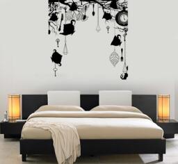 Wall Art Mural Romantic Bedroom Fantasy Amazing Clock Key Decor 1494Dz - thumbnail 1