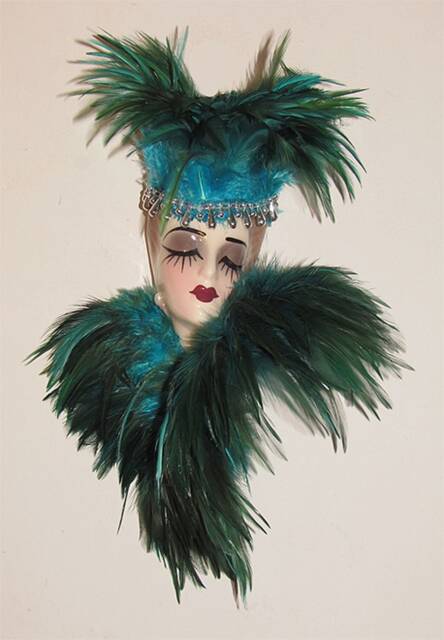 Unique Creations Small Art Deco Lady Face Mask Wall Art, Hanging Decor - New in Box - image 1