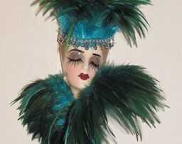 Unique Creations Small Art Deco Lady Face Mask Wall Art, Hanging Decor - New in Box - thumbnail 2