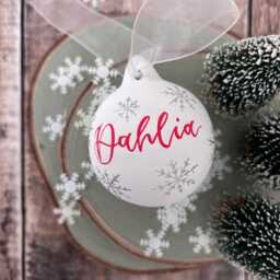 Personalised Ceramic Christmas Bauble, Hand Painted Name Ornament, Tree Decoration - thumbnail 3