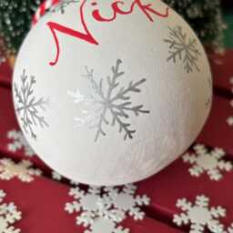 Personalised Ceramic Christmas Bauble, Hand Painted Name Ornament, Tree Decoration - thumbnail 2