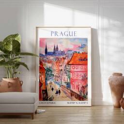 Prague Travel Print, Poster, Czech Republic Wall Art, Charles Bridge Decor, Gift, Vintage Art - thumbnail 3