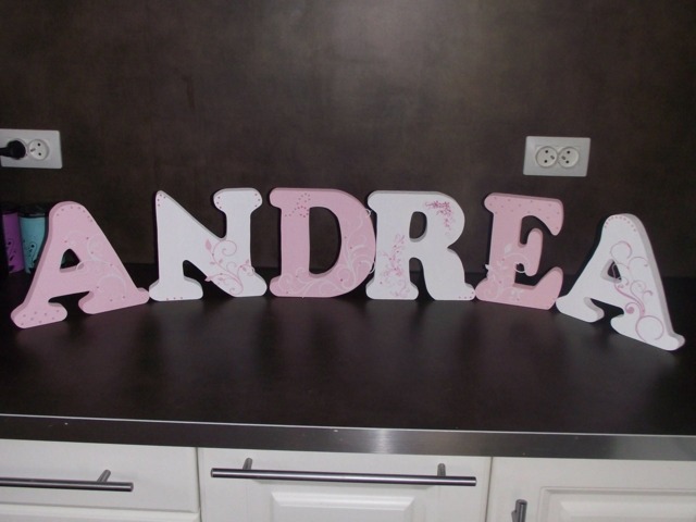 Wooden Letter, First Name, Letter To Put Down, Baby Personalized Arabesque-strass Birth Gift