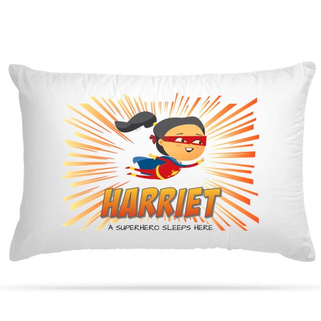 Customised Superhero Kids Pillowcase With 9 Character Option Personalised Novelty Gifts For Girls & Boys Sleepover Party Birthday Decoration - image 1