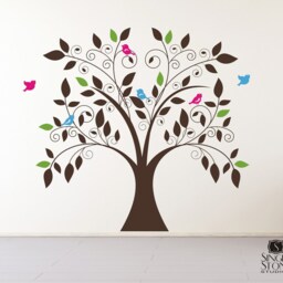 Nursery Tree Wall Decal Whimsical - Vinyl Stickers Art Custom Home Decor - thumbnail 2