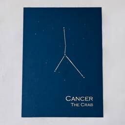Constellation Zodiac Art Print/Gold Foil Wall Astrology Home Decor June-July Birthday On Cream Or Navy - thumbnail 2