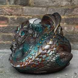 Unique Concrete Dragon Figurine Garden Fantasy Sculpture Outdoor Stone Ornament Handmade Animal Patio Decor Cement Art - thumbnail 2
