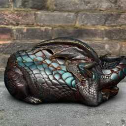 Unique Concrete Dragon Figurine Garden Fantasy Sculpture Outdoor Stone Ornament Handmade Animal Patio Decor Cement Art - thumbnail 3