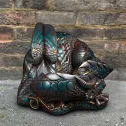 Unique Concrete Dragon Figurine Garden Fantasy Sculpture Outdoor Stone Ornament Handmade Animal Patio Decor Cement Art - thumbnail 4