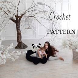 Panda Pool Crochet Pattern - Alize Puffy Yarn, Children's Mat - PDF Pattern - thumbnail 1