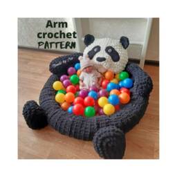 Panda Pool Crochet Pattern - Alize Puffy Yarn, Children's Mat - PDF Pattern - thumbnail 2
