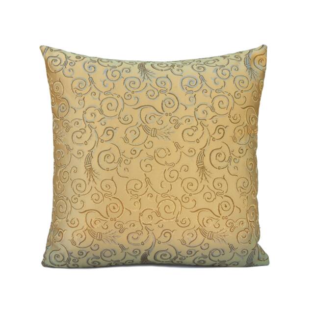 Gold Pillow, Decorative Throw Pillow Cover, Cushion Covers, Boho Pillowcase, Accent Farmhouse Toss Satin Blend Floral - image 1