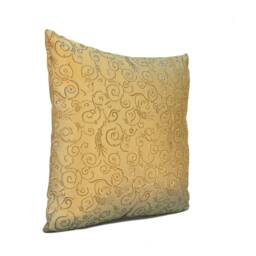 Gold Pillow, Decorative Throw Pillow Cover, Cushion Covers, Boho Pillowcase, Accent Farmhouse Toss Satin Blend Floral - thumbnail 2