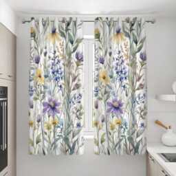 Pastel Floral Curtains, Soft Botanical Print Drapes, Custom Window Panels For Living Room Bedroom - thumbnail 2