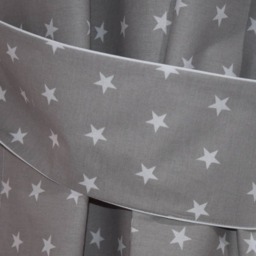 Curtains Grey White Stars 100% Cotton Baby Bedroom Tab Top Curtains With Tiebacks 150 X 150cm - thumbnail 2