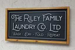Custom Laundry Room Sign 3D Wooden Lettering, Personalized Family Name - thumbnail 1