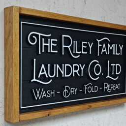 Custom Laundry Room Sign 3D Wooden Lettering, Personalized Family Name - thumbnail 4