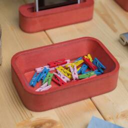Red Desk Organizer , Cute Accessories For Women, Desktop Organiser, Stationery Trays, Office Decor, New Job Gift Her - thumbnail 2