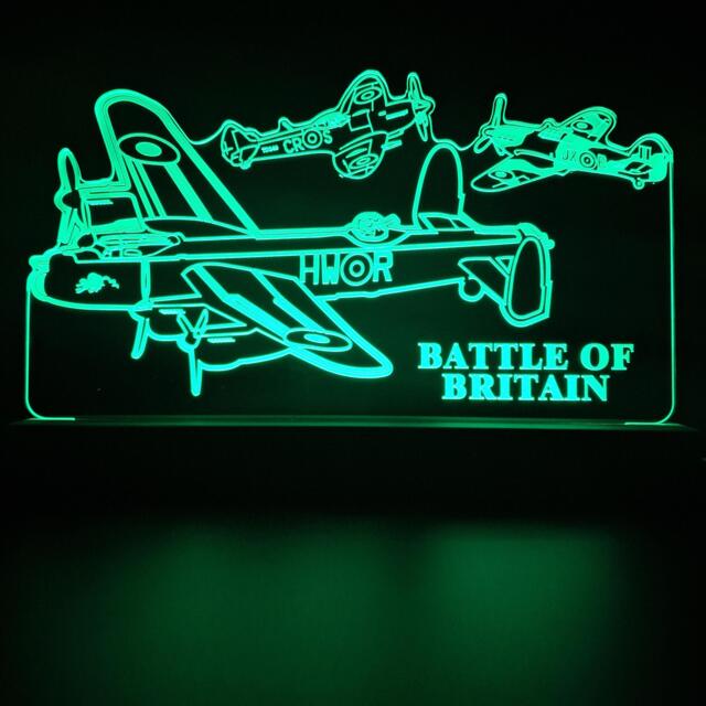 Battle Of Britain Aircraft Led Night Light, Dad Gift, Gifts For Him, Plane Lights, Bedroom Light - image 1