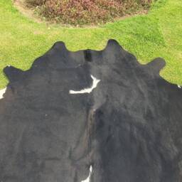 Unique Cowhide Black & White, Brazilian Cow Skin & Large Area Rug For Living Room, Real Hair On Cowhide, Upholstery Leather - thumbnail 4
