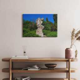 Sculpture Of The Giant in Bucharest Canvas, Wall Art Picture, Green Decoration, Travel Canvas - thumbnail 3