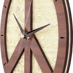 Peace Clock in Wood - thumbnail 3