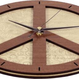 Peace Clock in Wood - thumbnail 2