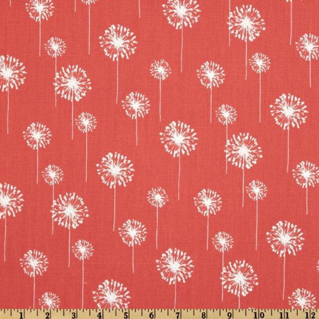 "Coral Pillow Cover & White Dandelion.dandelion Accent Covers .16"", 17"", 18"", 20"" 24"" 26" - image 1