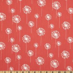 "Coral Pillow Cover & White Dandelion.dandelion Accent Covers .16"", 17"", 18"", 20"" 24"" 26" - thumbnail 1