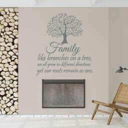 Family Like Branches On A Tree Wall Decal Inspirational Quotes Vinyl Sticker Q116 - thumbnail 3