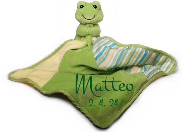 Baby Comforter Name, Frog, Frog Bedding, Knuffeldoek, Doudou Grenouille, Blanket, Personalized Gifts, Kids - image 1