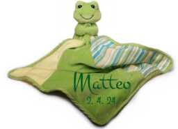 Baby Comforter Name, Frog, Frog Bedding, Knuffeldoek, Doudou Grenouille, Blanket, Personalized Gifts, Kids