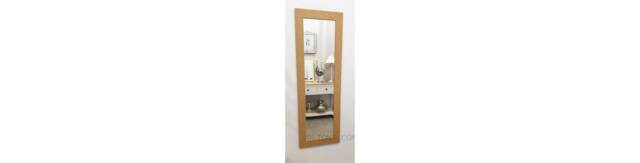 Oltons Natural Oak Finish Wood Frame Wall Mirror Rectangular Bevelled Glass 132x53cm Modern Home Decor Full-Length Long Design Made in UK - image 1