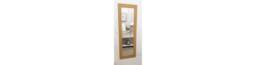 Oltons Natural Oak Finish Wood Frame Wall Mirror Rectangular Bevelled Glass 132x53cm Modern Home Decor Full-Length Long Design Made in UK
