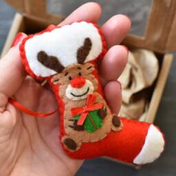 Christmas Tree Decoration Christmas Ornament Sock Felt Decorations Reindeer Reindeer - thumbnail 2