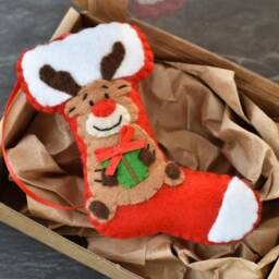 Christmas Tree Decoration Christmas Ornament Sock Felt Decorations Reindeer Reindeer - thumbnail 3