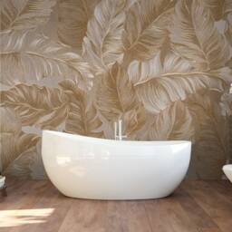 Gold Palm Leaf Wallpaper Mural, Tropical Wall Decor, Peel & Stick - thumbnail 2