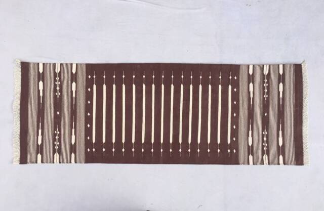 Multiple Sizes Brown Stripes Rug Runner - Hand Woven Runner - image 1