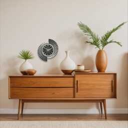 Mid-Century Modern Wall Clock Black & White Atomic Style - thumbnail 3