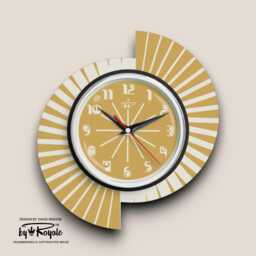 Mid-Century Modern Wall Clock Black & White Atomic Style - thumbnail 4
