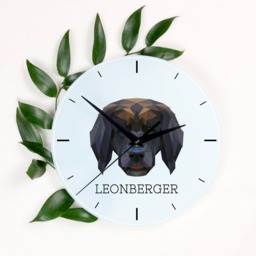 A Clock With A Leoneberger Dog. New Collection The Geometric Dog