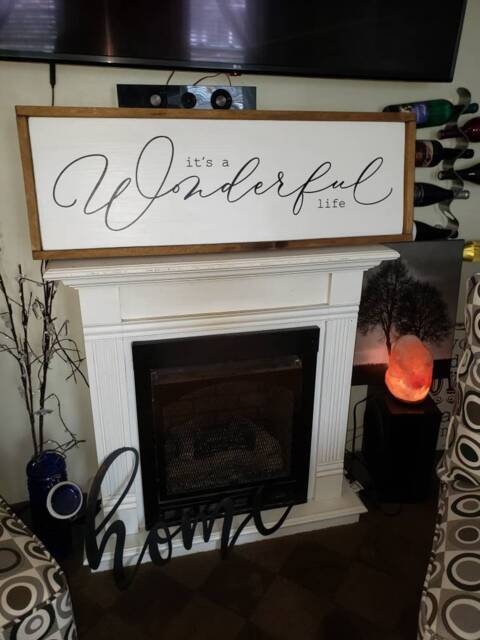 It's A Wonderful Life Sign Master Bedroom Decor Framed Distressed Wood Wall Hanging Rustic Farmhouse Holiday Wedding Gift - image 1
