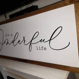 It's A Wonderful Life Sign Master Bedroom Decor Framed Distressed Wood Wall Hanging Rustic Farmhouse Holiday Wedding Gift - thumbnail 3
