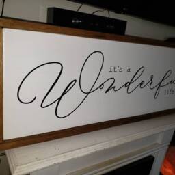 It's A Wonderful Life Sign Master Bedroom Decor Framed Distressed Wood Wall Hanging Rustic Farmhouse Holiday Wedding Gift - thumbnail 2