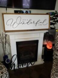 It's A Wonderful Life Sign Master Bedroom Decor Framed Distressed Wood Wall Hanging Rustic Farmhouse Holiday Wedding Gift