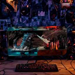 Premium Kaiju Blast City Resin Lamp - Handmade Monster Light - Atomic Breath Dragon Decor Epic Sci-Fi Unique Gift For Collectors - thumbnail 2
