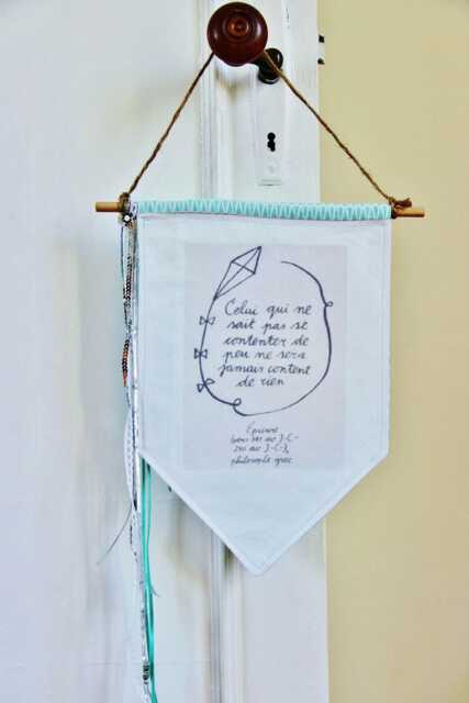Fabric Banner, Wall Hanging, Banner Flag, Positive Quote Inspiration, Word Art Pennant - image 1