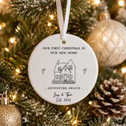 Personalised First Christmas New Home Ornament, Couple Gifts, Gifts For Friends, Xmas Bauble, 1st - thumbnail 2