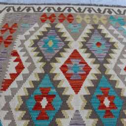 5x6 White Turkmen Oriental Rug, New Tribal Rug, Afghan Maimana Kilim Vintage Flatweave Rug For Bedroom, Living Room - thumbnail 2